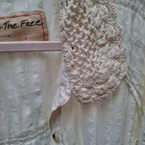 We The Free Ivory Textured Blouse